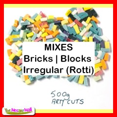 Smalti Mixes - brick, block, rotti, irregular cuts - glass mosaic smalti shapes