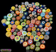 Use beads, milliefior, milli to add colour and interest to your mosaic art and craft.